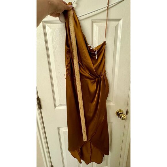 NWOT Celia One Shoulder Bronze Midi Dress by BalticBorn Medium - Picture 10 of 13